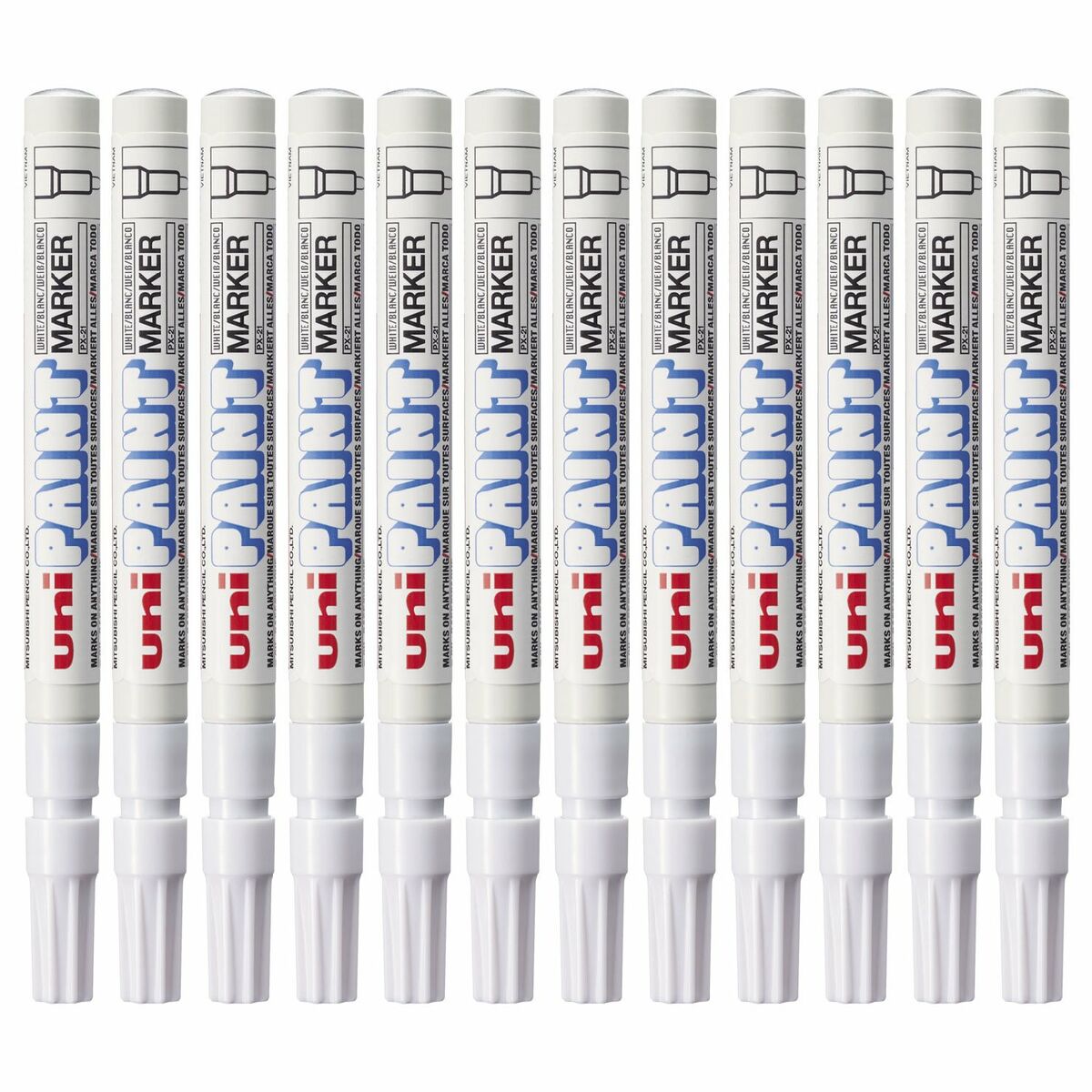 Rotulador permanente Uni-Ball Paint PX-21L Blanco 12 Piezas  Comprati.