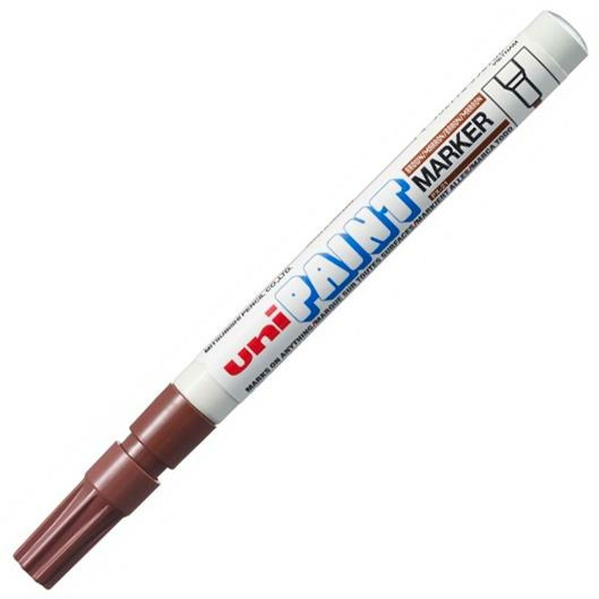 Rotulador permanente Uni-Ball Paint PX-21L Marrón 12 Piezas  Comprati.