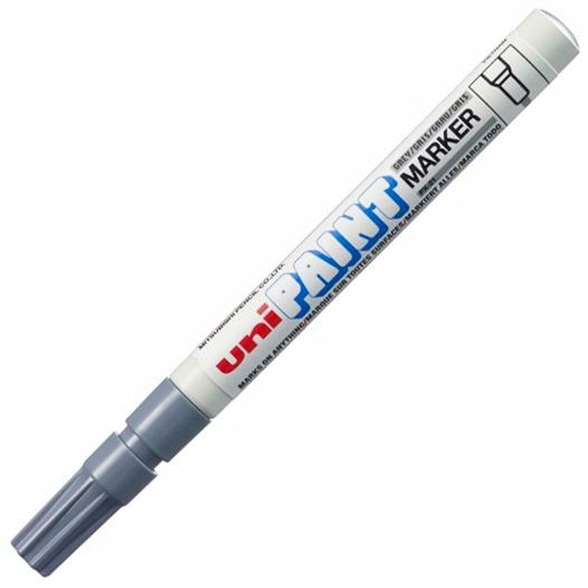 Rotulador permanente Uni-Ball Paint PX-21L Gris 12 Piezas  Comprati.