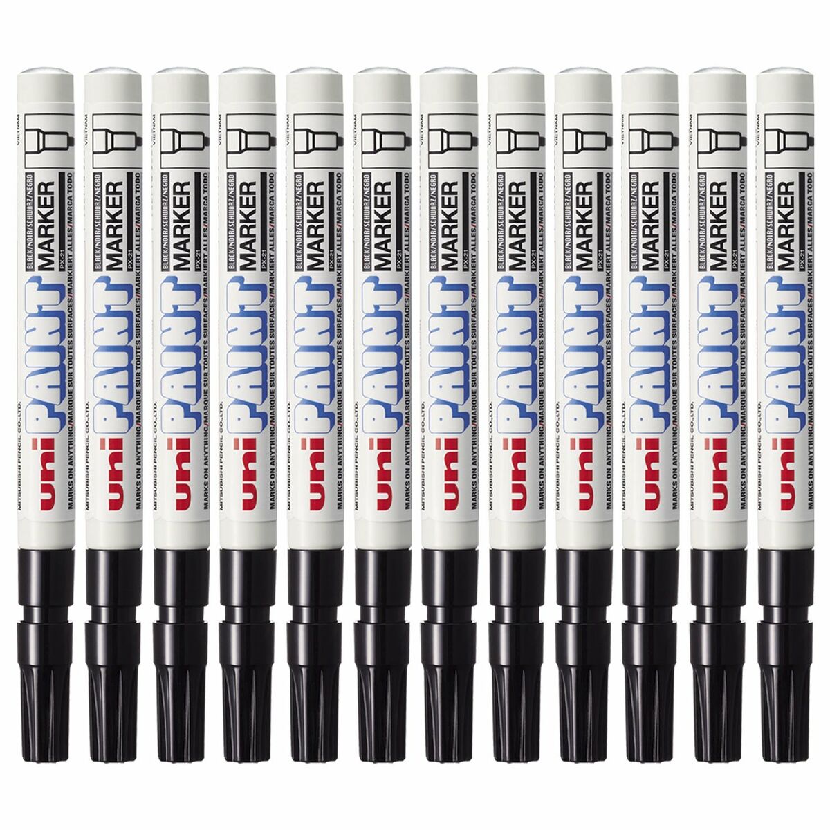 Rotulador permanente Uni-Ball Paint PX-21L Negro 12 Piezas  Comprati.