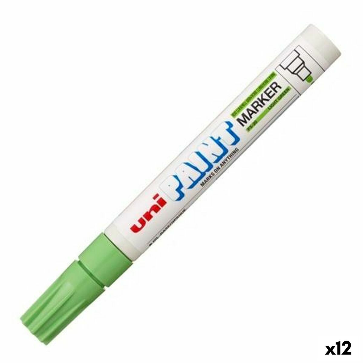 Rotulador permanente Uni-Ball PX-20 Verde Claro (12 Unidades)  Comprati.