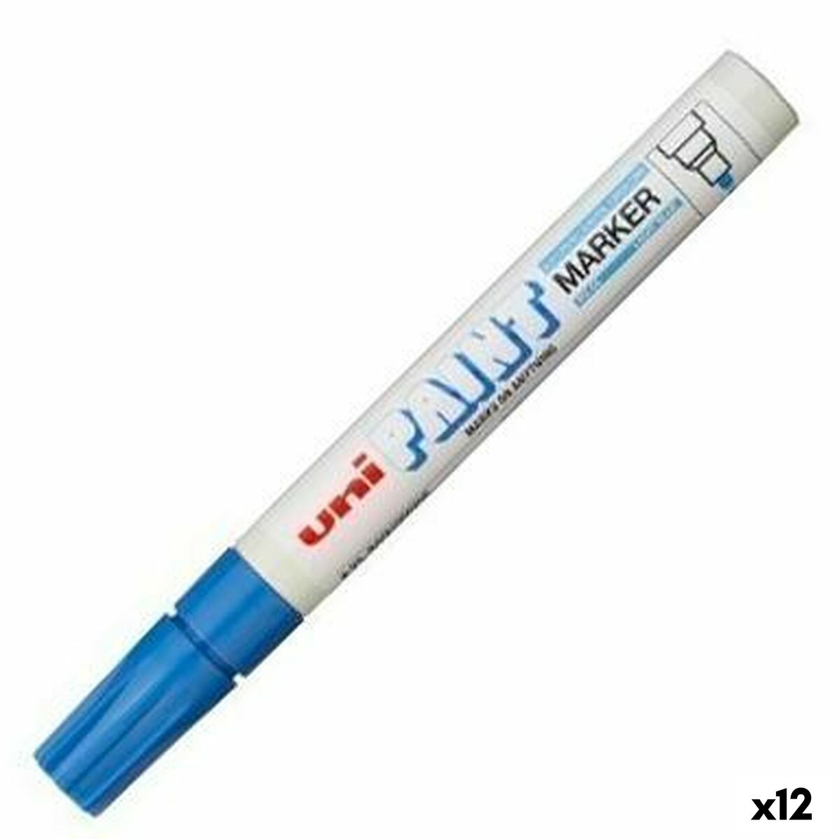 Rotulador permanente Uni-Ball PX-20 Azul (12 Unidades)  Comprati.