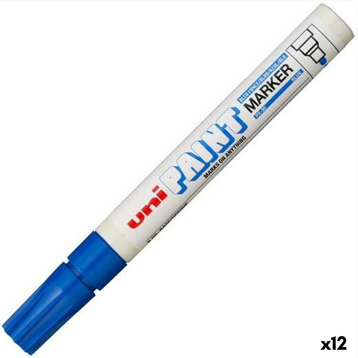 Rotulador permanente Uni-Ball PX-20 Azul (12 Unidades)  Comprati.