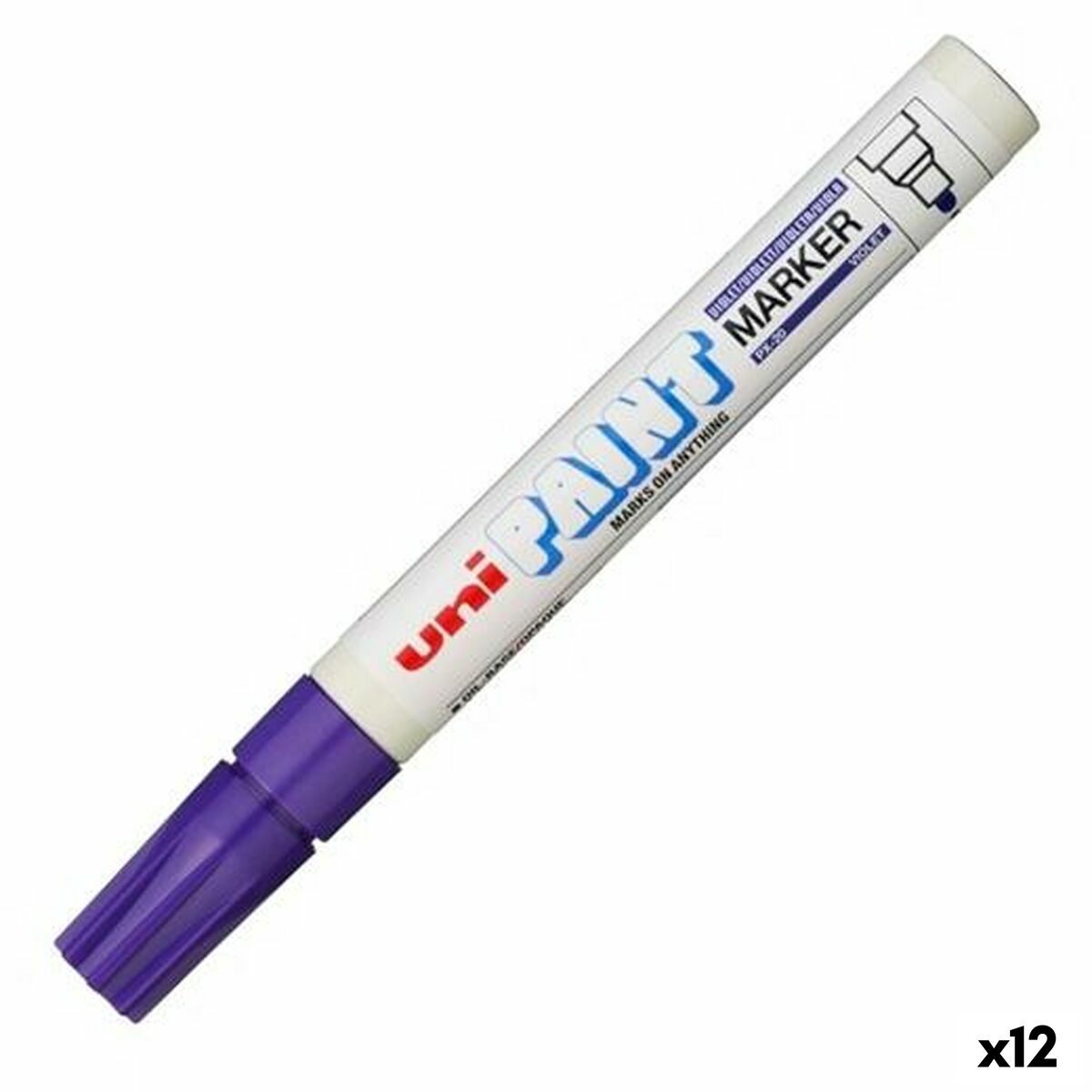 Rotulador permanente Uni-Ball PX-20 Violeta (12 Unidades)  Comprati.