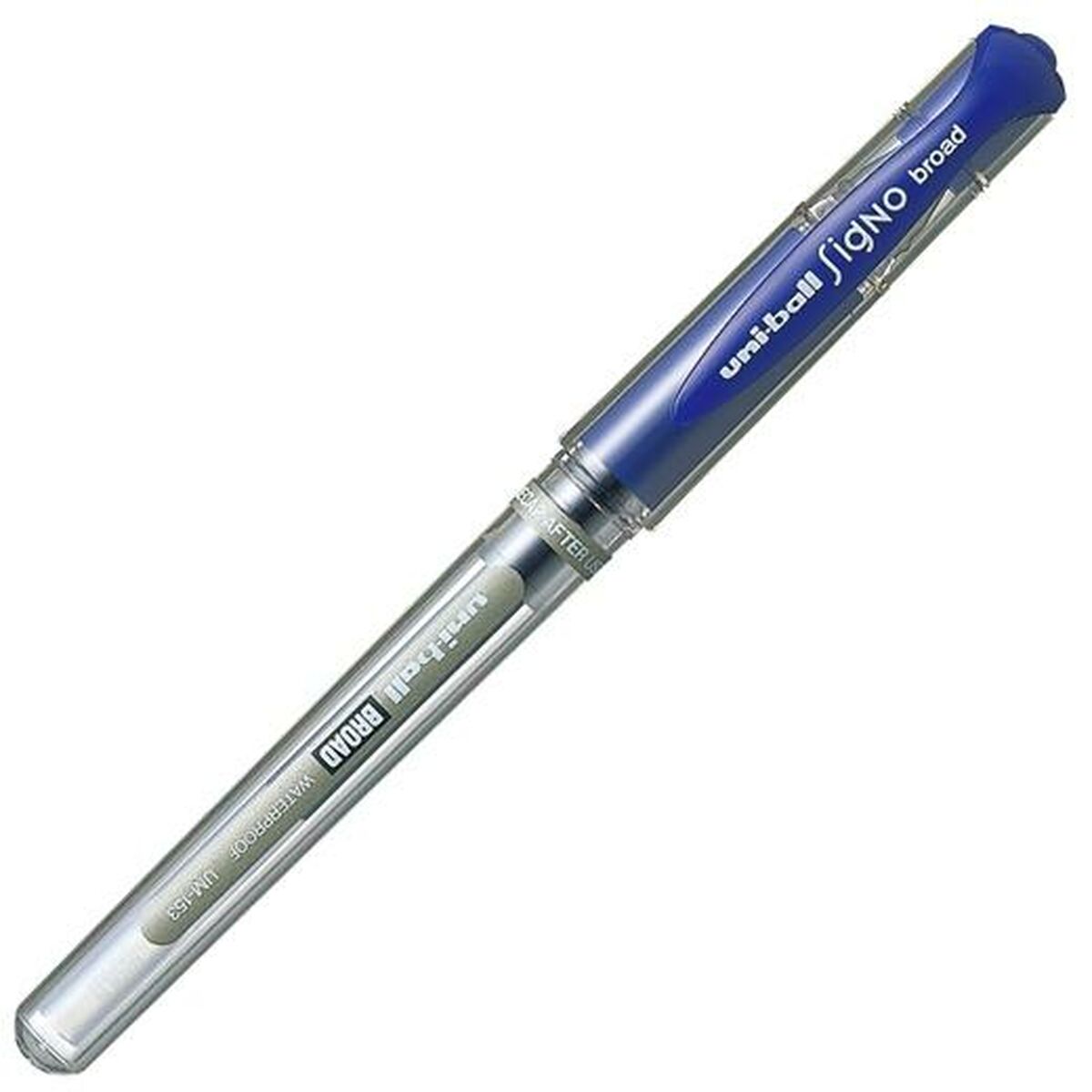 Boligrafo de tinta líquida Uni-Ball Signo Broad UM-153 W Azul 0,6 mm (12 Piezas)  Comprati.