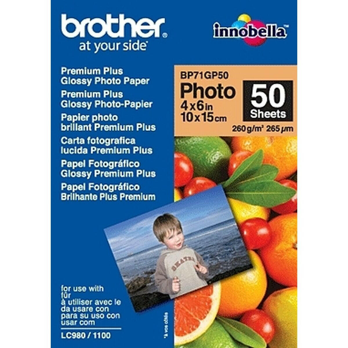 Papel Fotográfico Brillante Brother BP71GP50 10 x 15 cm 50 Hojas (50 Unidades)  Comprati.