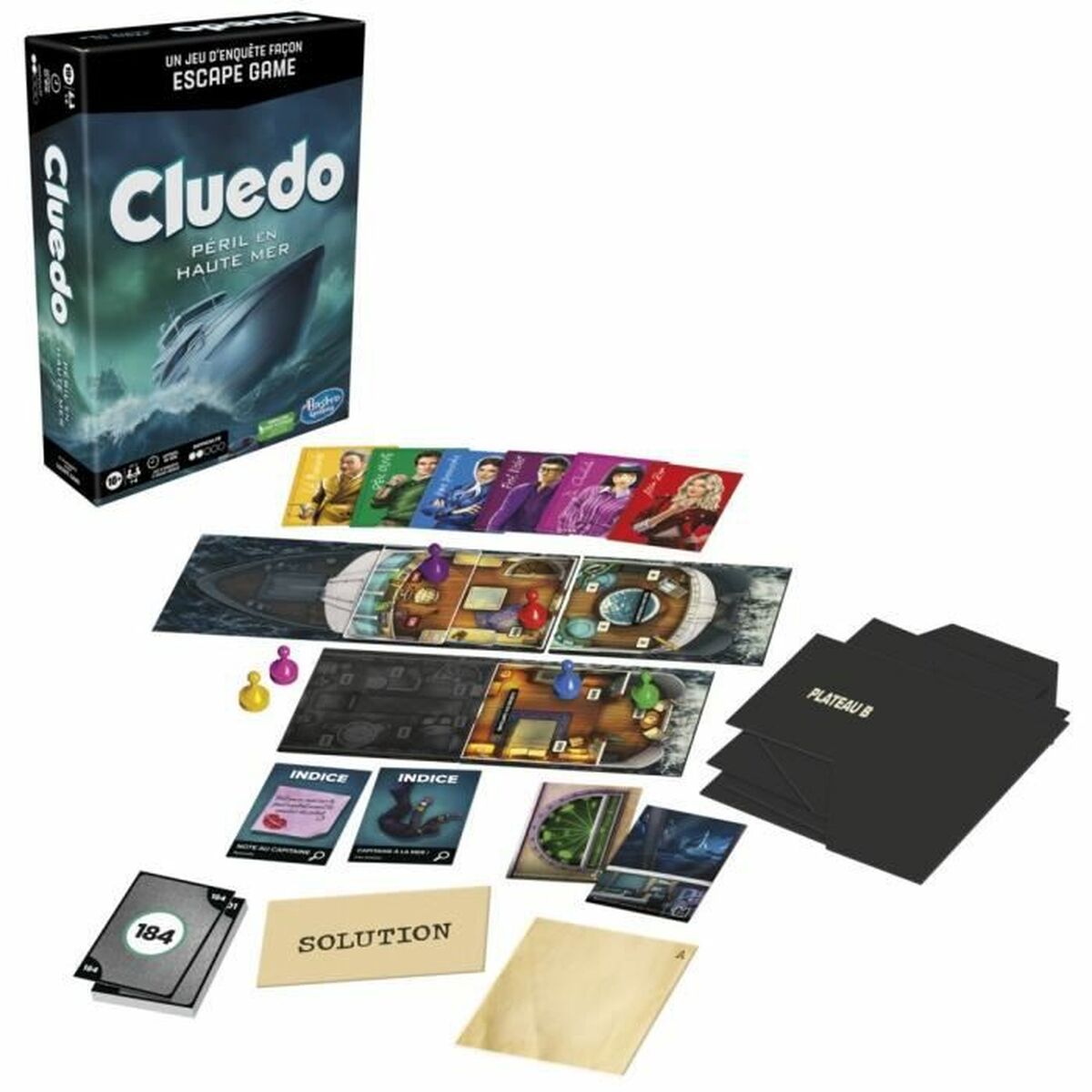 Juego de habilidad Hasbro Cluedo	Péril en Haute Mer Francés (FR)  Comprati.