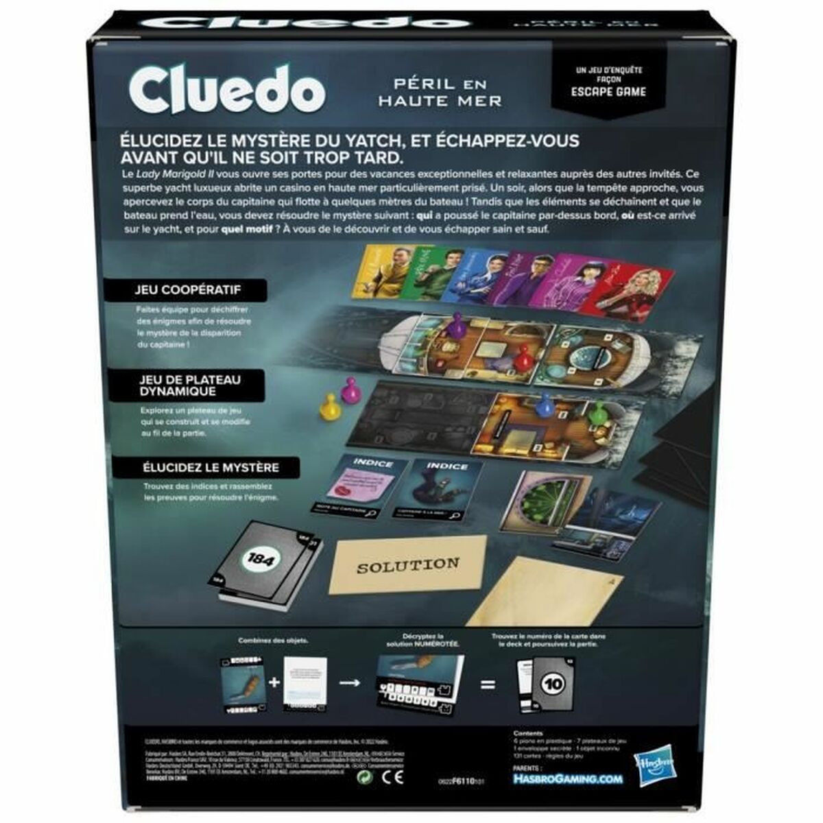 Juego de habilidad Hasbro Cluedo	Péril en Haute Mer Francés (FR)  Comprati.