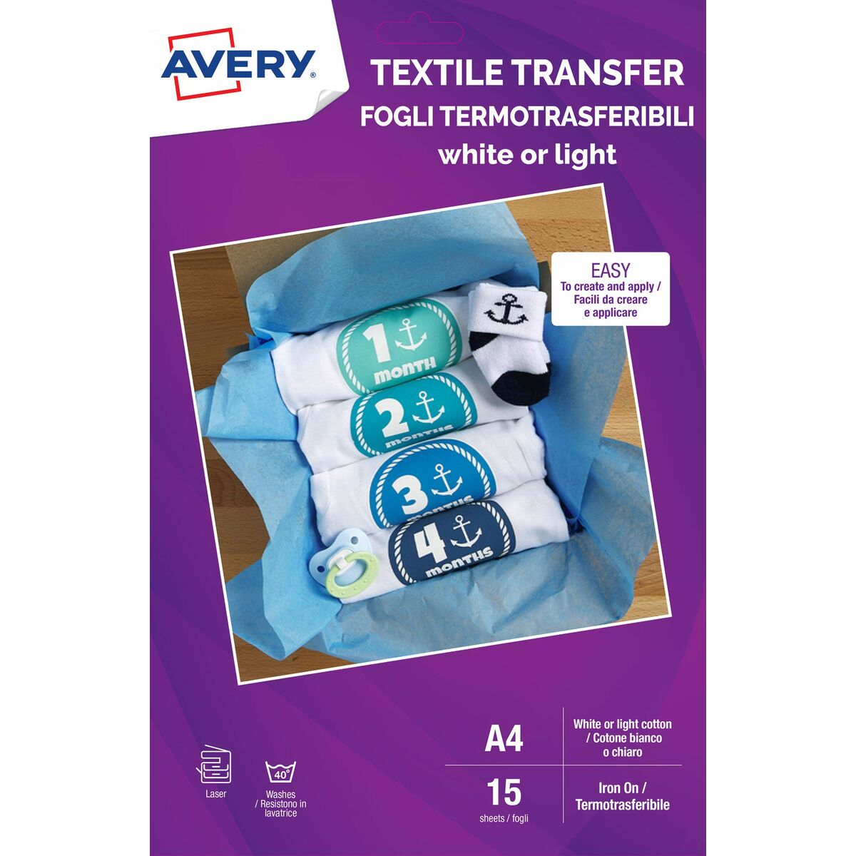 Papel para Imprimir Avery Textile Transfer A4 15 Hojas  Comprati.