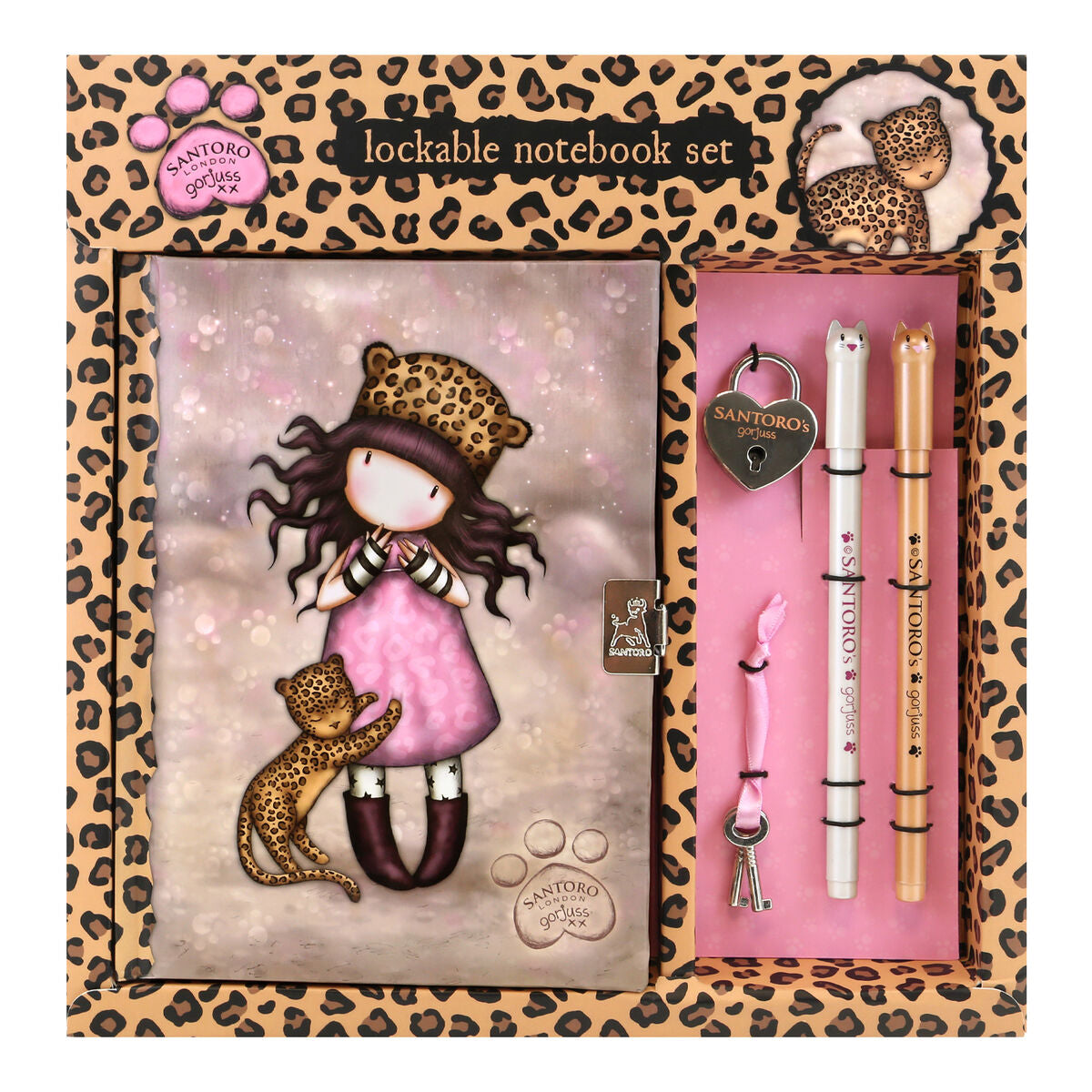 Diario con Accesorios Gorjuss Purrrrrfect love Leopardo 25 x 25 x 2.8 cm  Comprati.