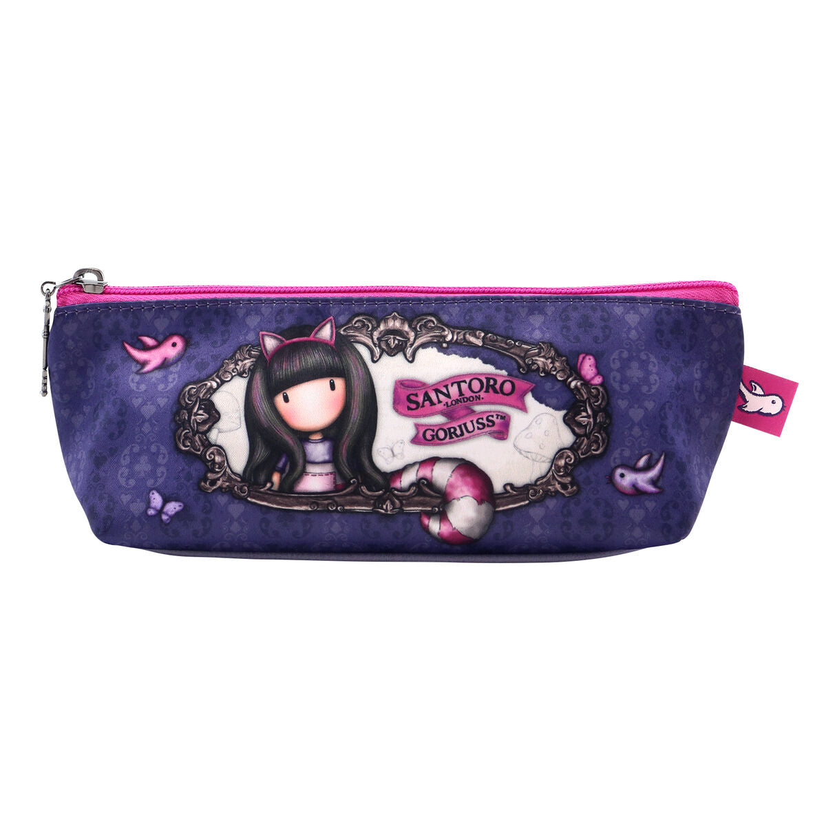 Estuche Escolar Gorjuss Cheshire cat Rosa Morado (22.3 x 8.8 x 5.7 cm)  Comprati.