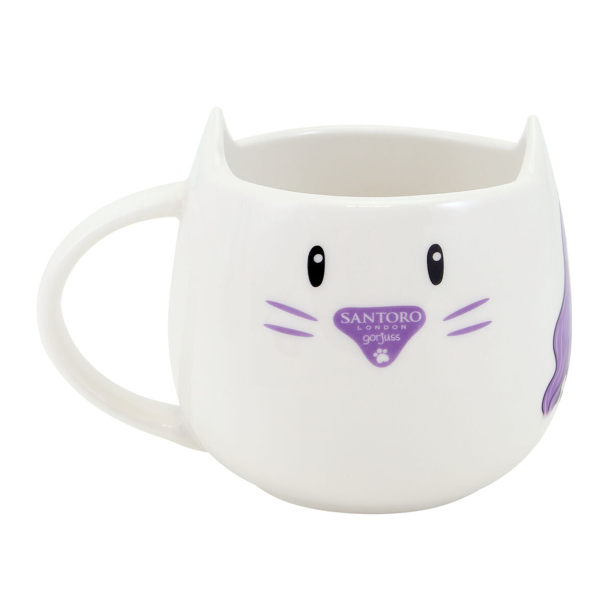 Taza con Plato Gorjuss Smitten kitten Blanco Negro Cerámica Posavasos Taza  Comprati.