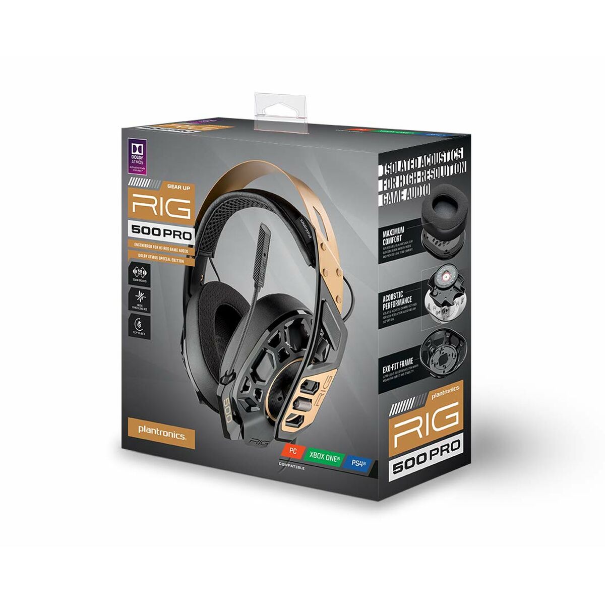 Auriculares con Micrófono Gaming Poly Dorado  Comprati.