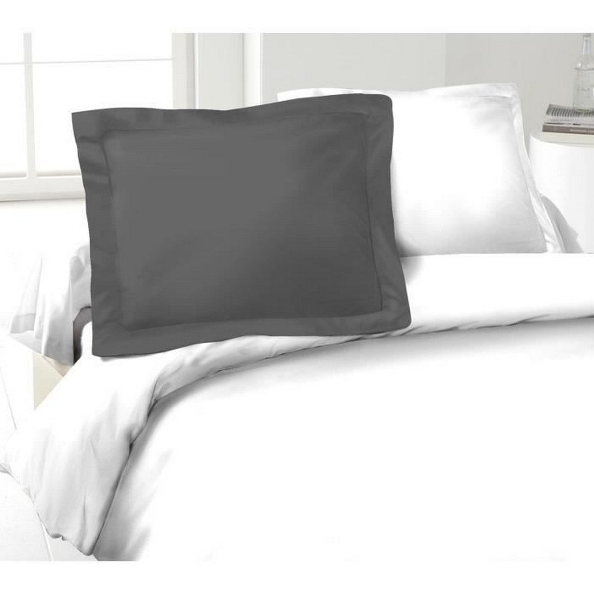 Funda de almohada Lovely Home Gris oscuro 100 % algodón 2 Piezas (50 x 70 cm)  Comprati.