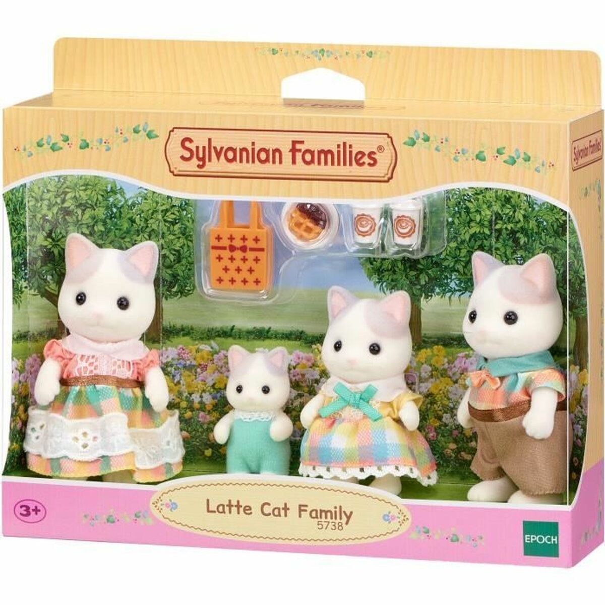 Accesorios para casa de Muñecas Sylvanian Families 5738 Latte Cat Family  Comprati.