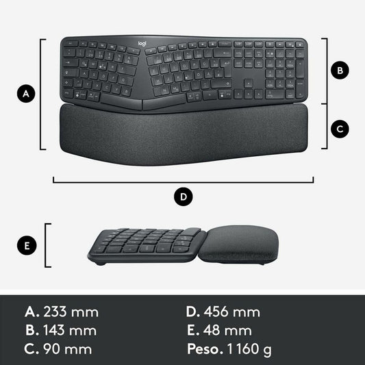 Teclado Logitech 920-010105 Negro Gris Grafito Qwerty Español  Comprati.