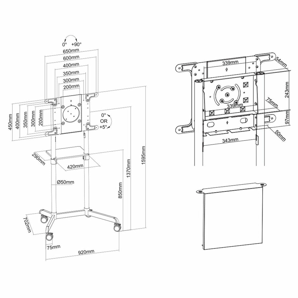 Soporte TV Neomounts NS-M1250BLACK 70" 37" 70 Kg  Comprati.