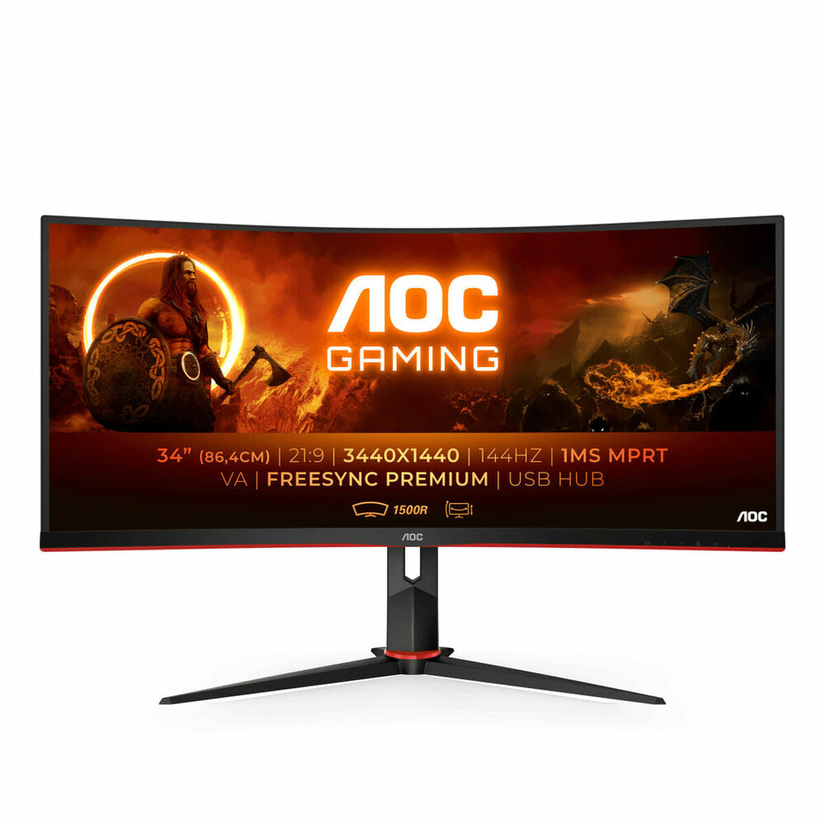 Monitor AOC CU34G2X/BK Quad HD 144 Hz  Comprati.