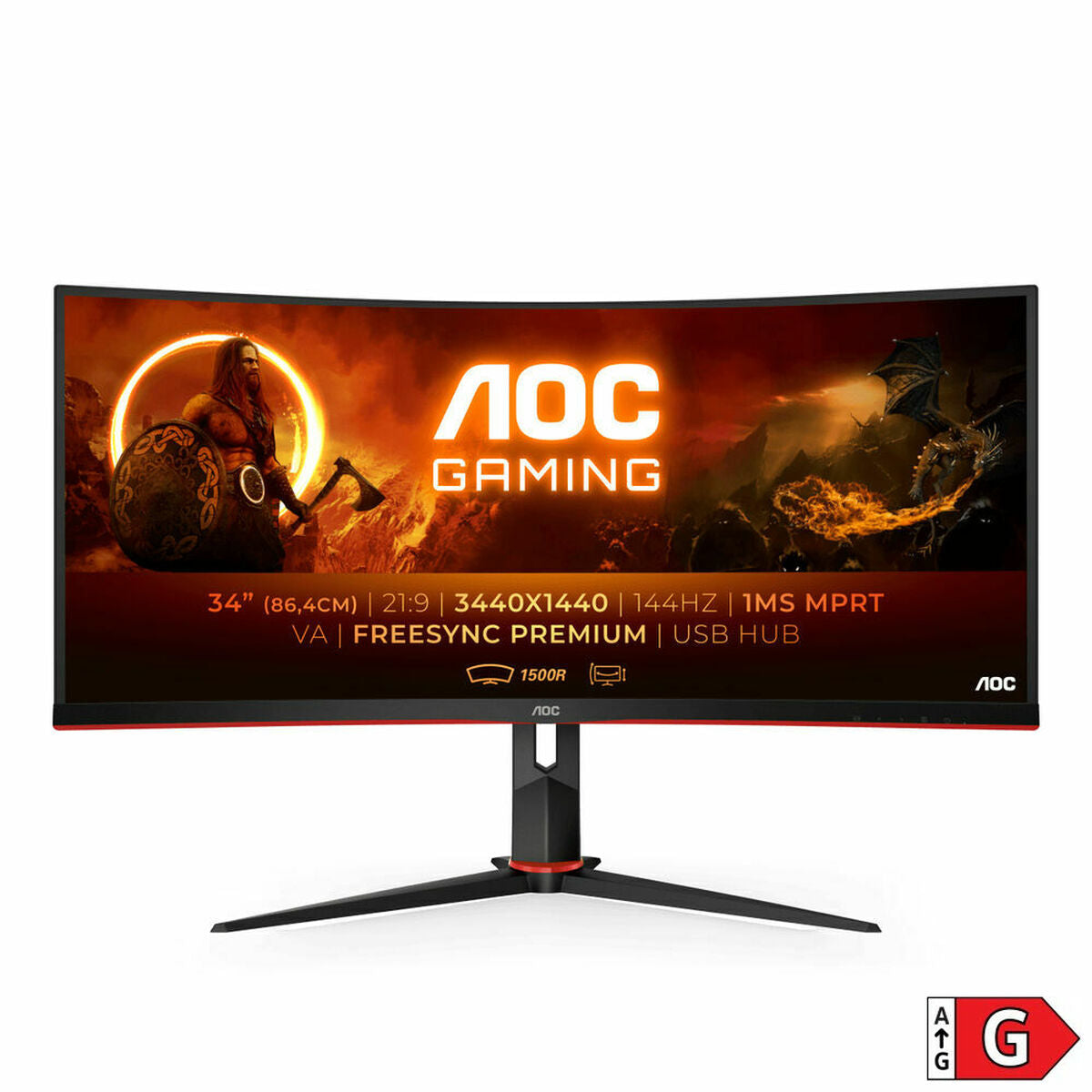 Monitor AOC CU34G2X/BK Quad HD 144 Hz  Comprati.