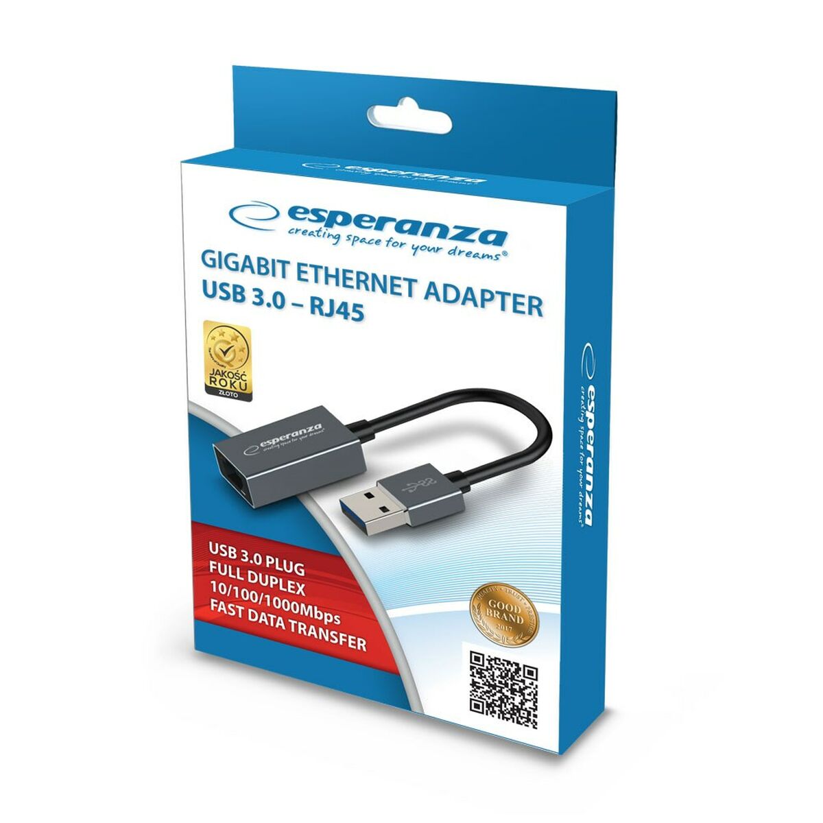 Adaptador USB a Ethernet Esperanza ENA101 18 cm  Comprati.