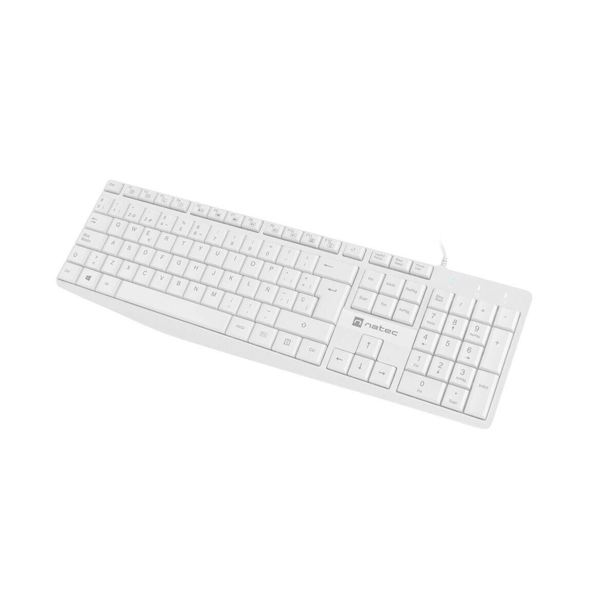 Teclado Natec NAUTILUS SLIM Blanco Qwerty Español  Comprati.