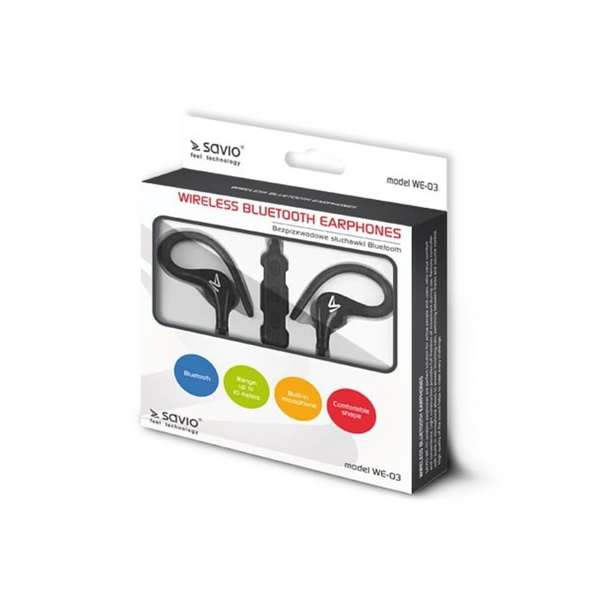 Auriculares Bluetooth Deportivos Savio WE-03 Negro  Comprati.