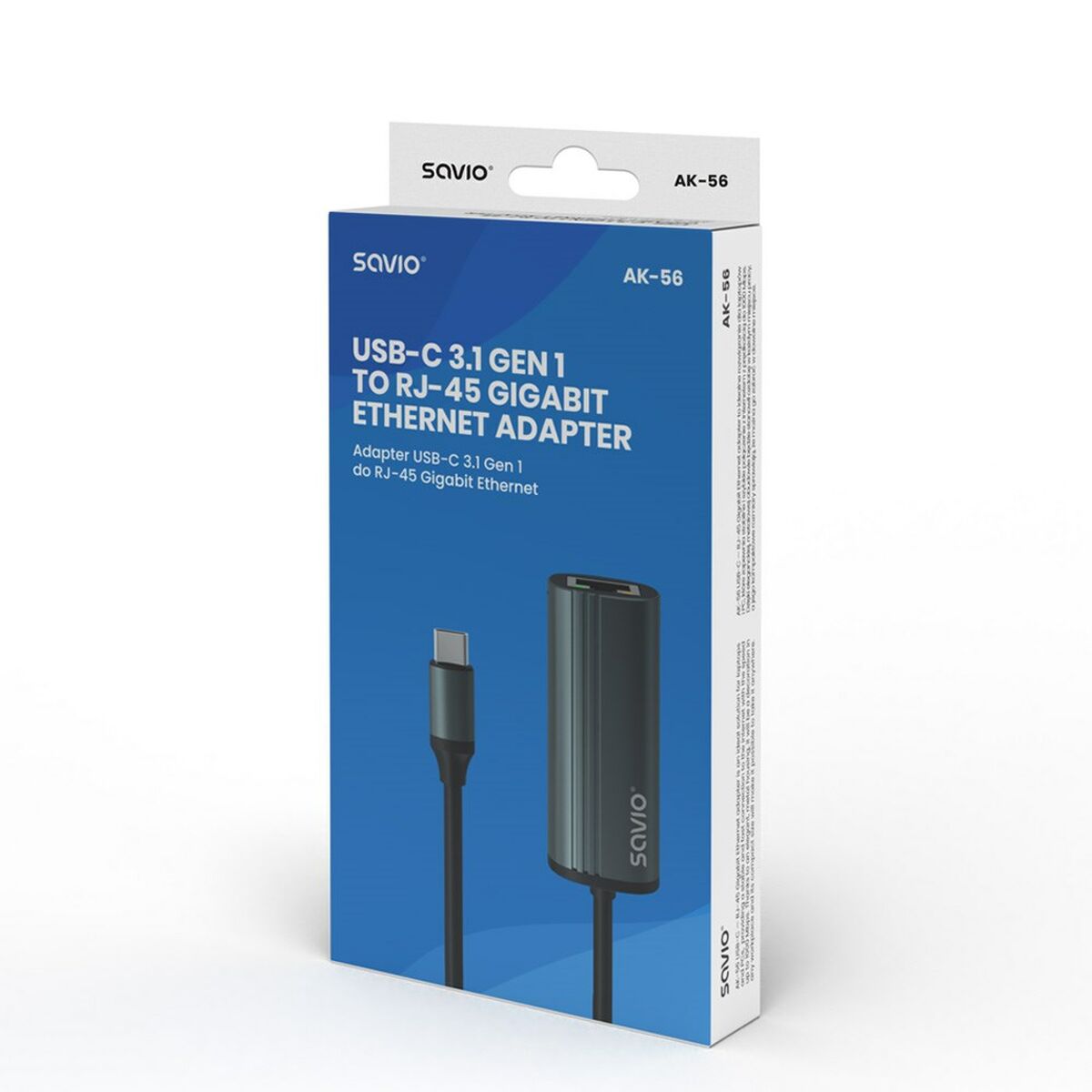 Adaptador USB-C a Ethernet Savio AK-56  Comprati.