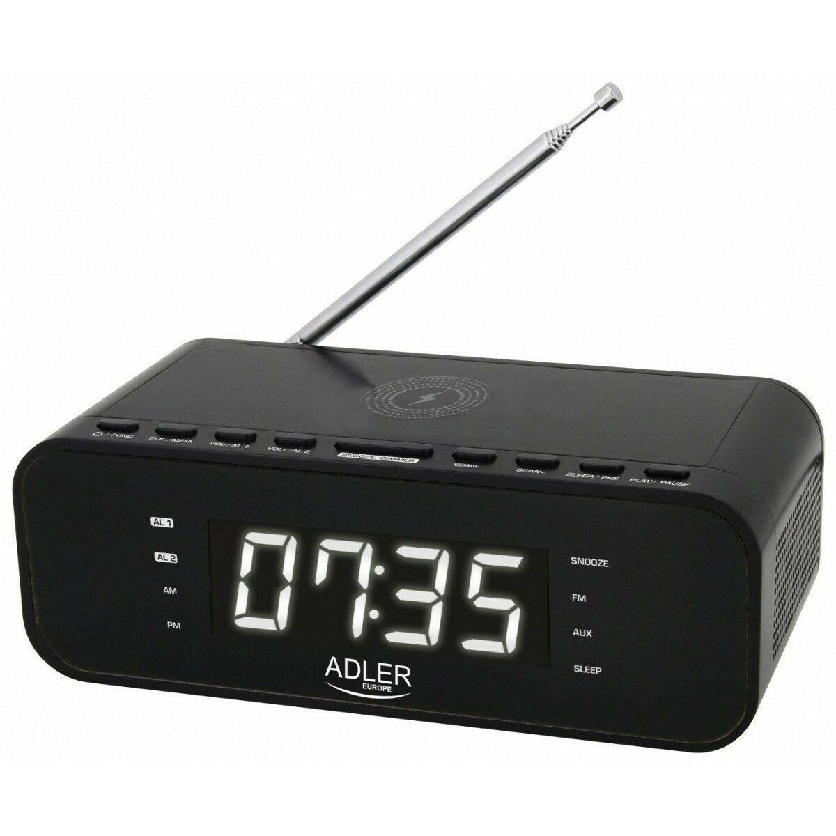 Radio Despertador Adler AD 1192b Blanco Negro  Comprati.