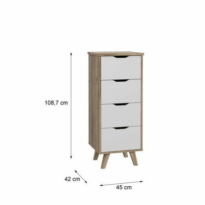 Cajonera Vankka Roble 45 x 42 x 108 cm 45 x 108,7 x 42 cm  Comprati.