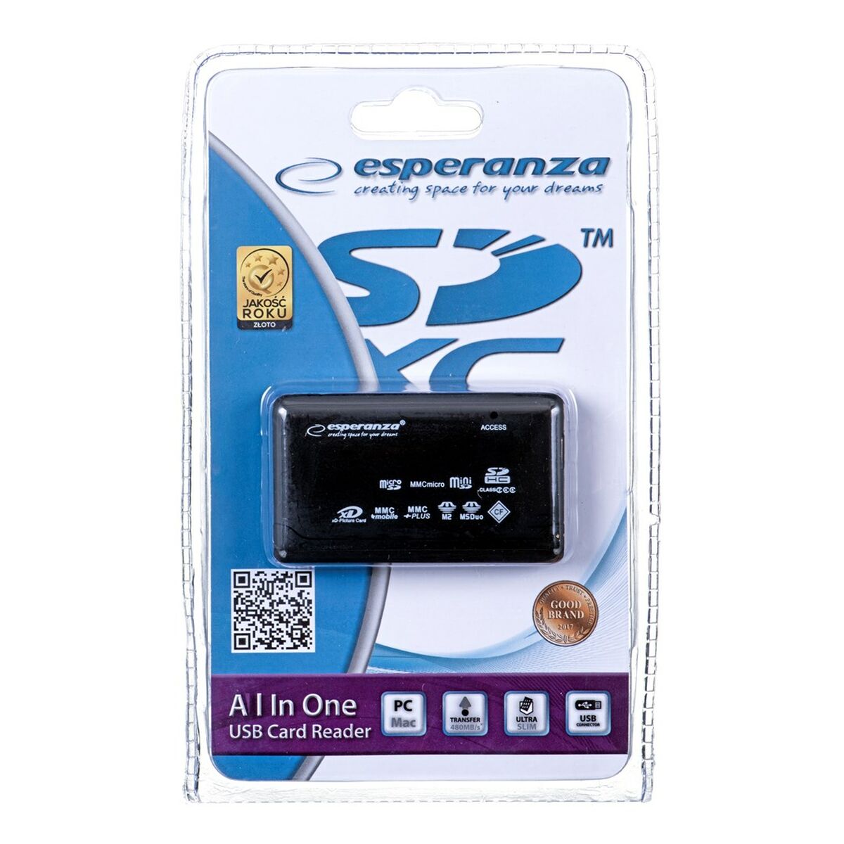 Lector de Tarjetas Externo Esperanza EA117 Negro  Comprati.