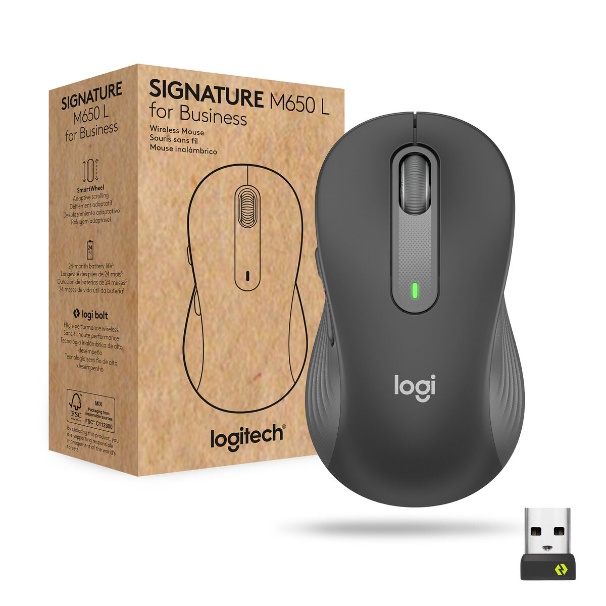 Ratón Inalámbrico Logitech M650 Gris Grafito 4000 dpi  Comprati.