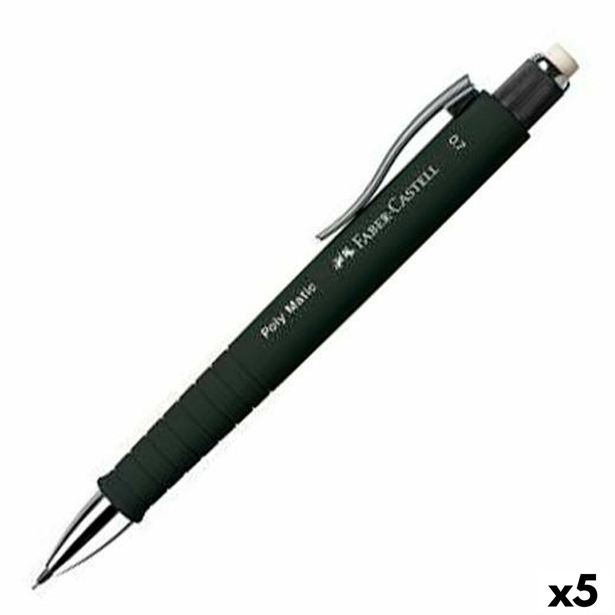 Portaminas Faber-Castell Poly Matic Negro 0,7 mm (5 Unidades)  Comprati.