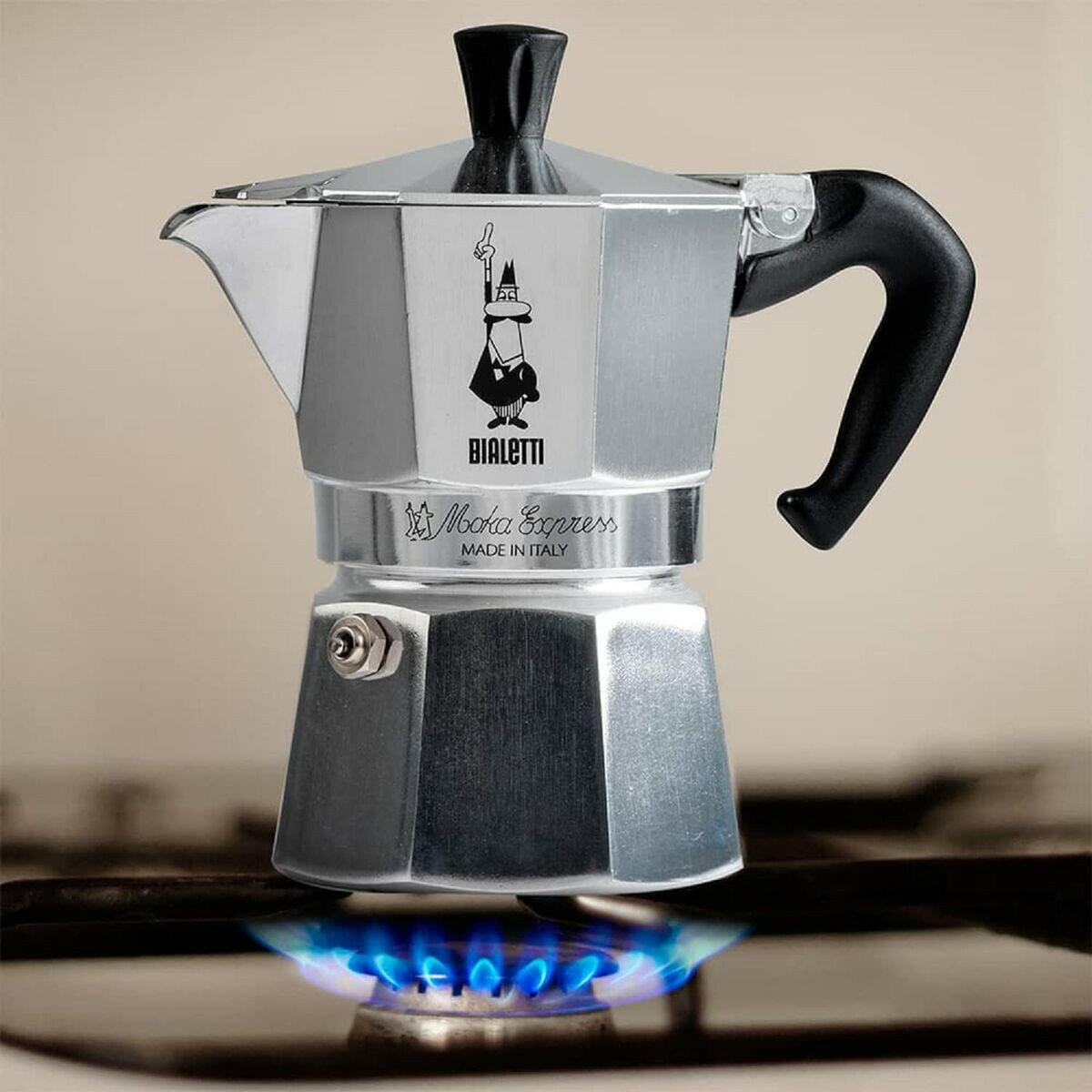 Cafetera Italiana Bialetti Moka Express Aluminio 200 ml 3 Tazas  Comprati.