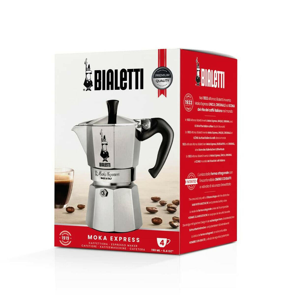 Cafetera Italiana Bialetti 990001164 Aluminio 4 Tazas 0,23 l  Comprati.