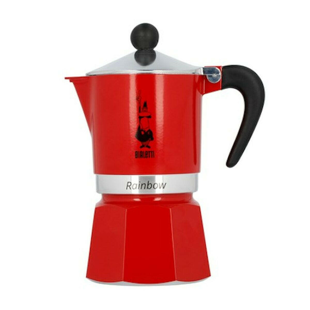 Cafetera Italiana Bialetti Rainbow 6 Tazas Rojo Metal Aluminio 240 ml 300 ml  Comprati.