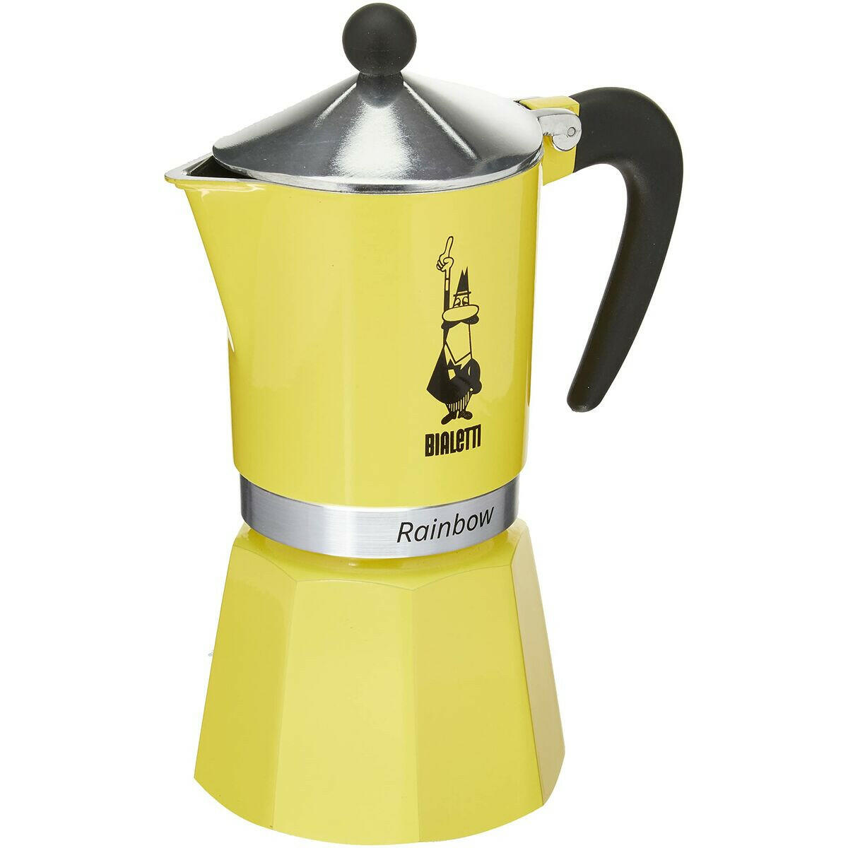 Cafetera Italiana Bialetti Rainbow Amarillo Metal Aluminio 300 ml 6 Tazas  Comprati.