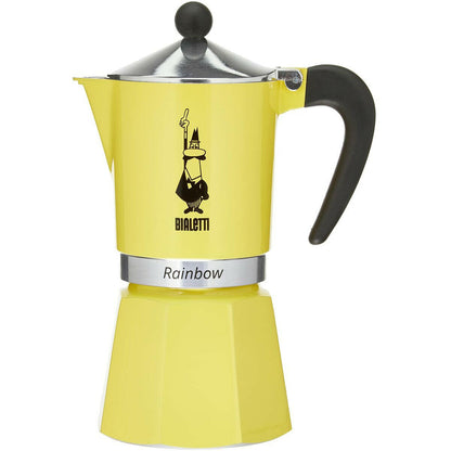 Cafetera Italiana Bialetti Rainbow Amarillo Metal Aluminio 300 ml 6 Tazas  Comprati.