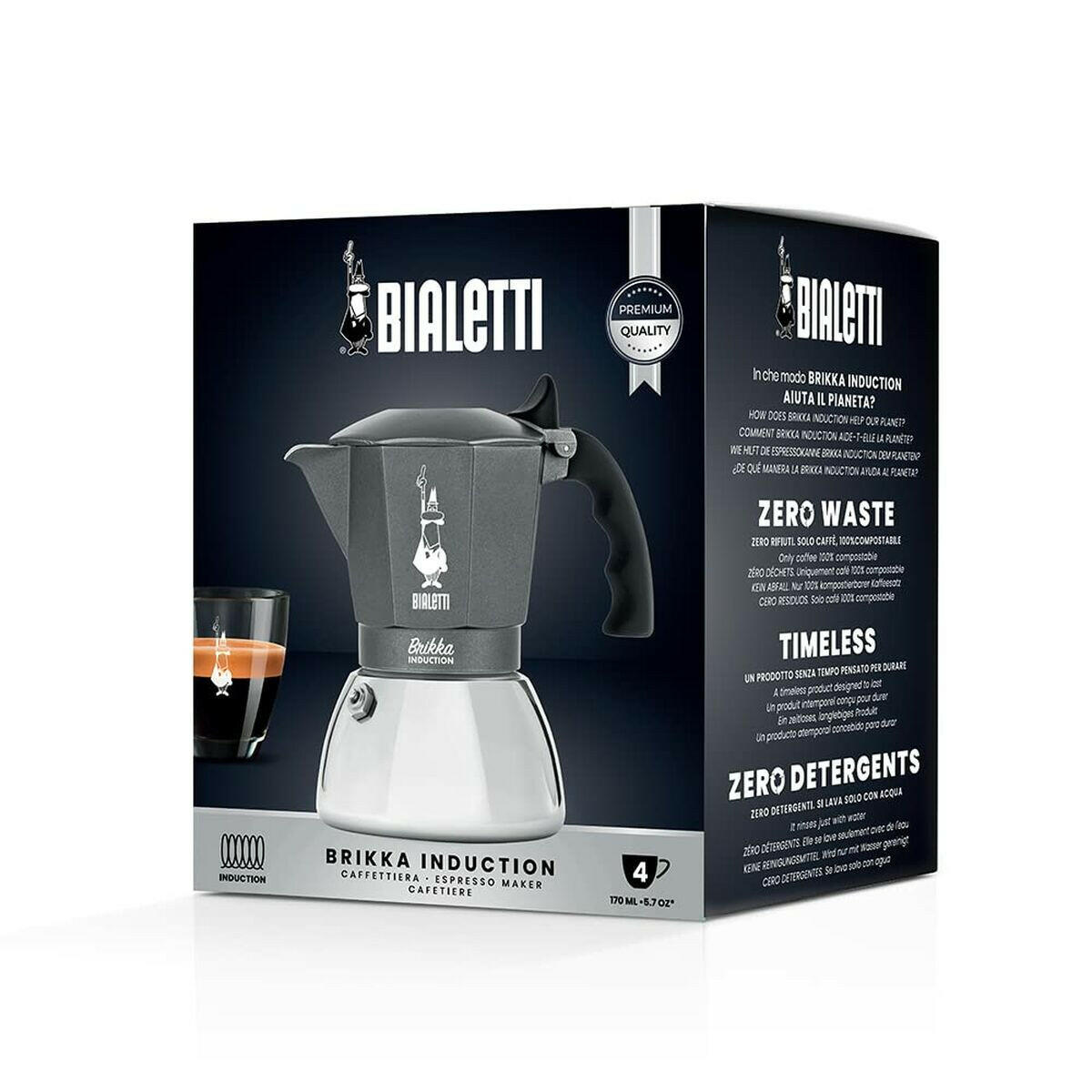 Cafetera Italiana Bialetti Brikka Aluminio  Comprati.