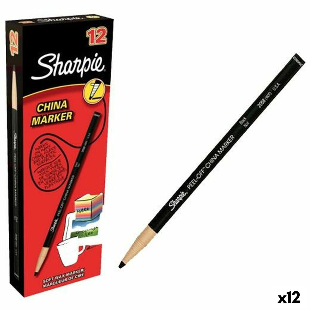 Marcador Sharpie China Permanente Negro 12 Piezas (12 Unidades) (1 unidad)  Comprati.