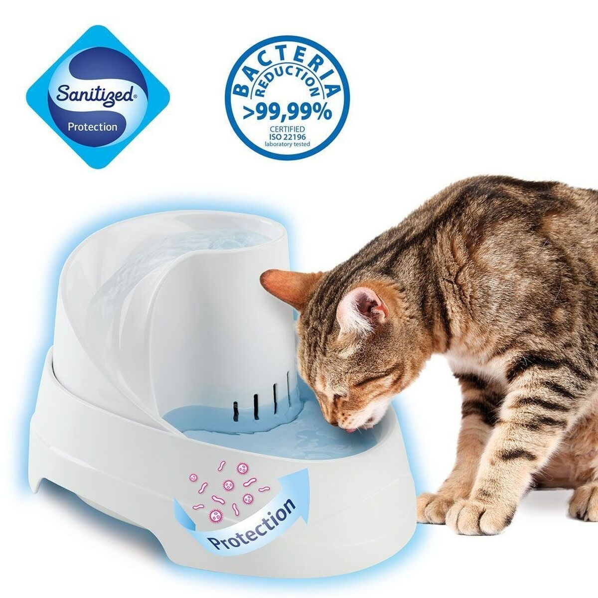 Bebedero Refrescante para Mascotas Ferplast Vega Sanitized 23,1 x 16,2 x 29,7 cm  Comprati.