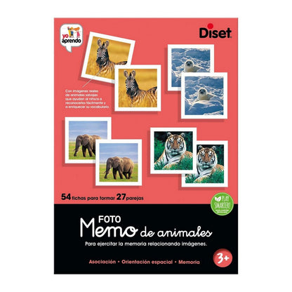 Juego Educativo Diset Memo Photo Animales 54 Piezas  Comprati.