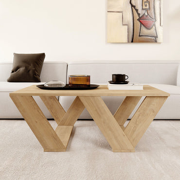 Mesa de Centro Alexandra House Living Diagonal Roble Madera MDP 110 x 40 x 60 cm  Comprati.