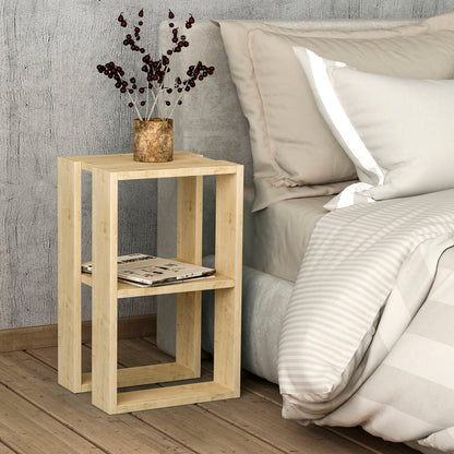 Mesa de Centro Alexandra House Living Roble Madera MDP 60 x 32 x 60 cm 1 Estante  Comprati.