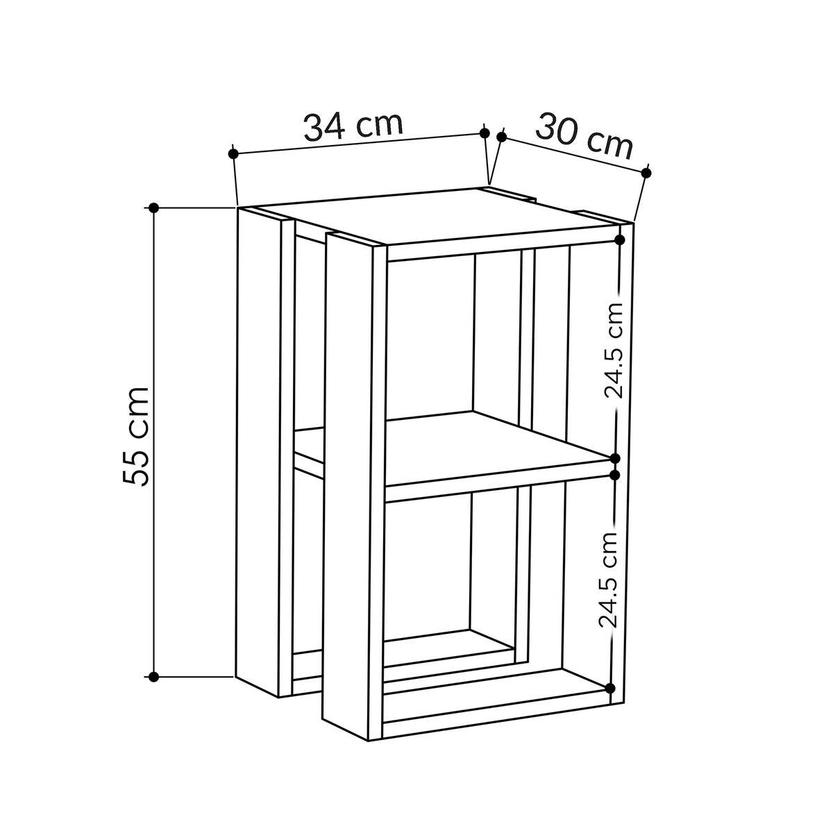 Mesa de Centro Alexandra House Living Roble Madera MDP 60 x 32 x 60 cm 1 Estante  Comprati.