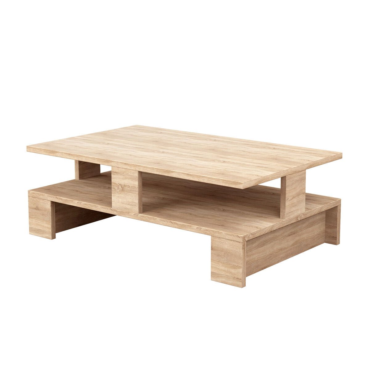 Mesa de Centro Alexandra House Living Roble Madera MDP 80 x 28 x 50 cm Doble altura  Comprati.