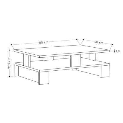 Mesa de Centro Alexandra House Living Roble Madera MDP 80 x 28 x 50 cm Doble altura  Comprati.