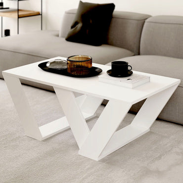 Mesa de Centro Alexandra House Living Diagonal Blanco Madera MDP 110 x 40 x 60 cm  Comprati.