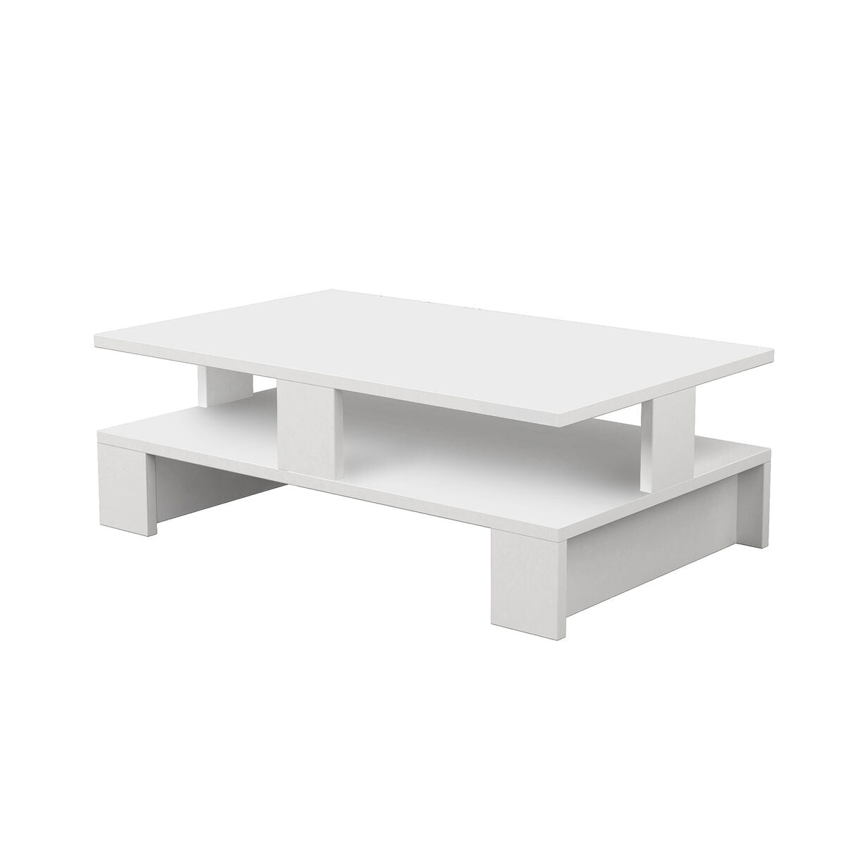 Mesa de Centro Alexandra House Living Blanco Madera MDP 80 x 28 x 50 cm Doble altura  Comprati.