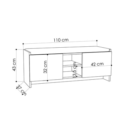 Banco zapatero Alexandra House Living Blanco Gris 110 x 43 x 37 cm 2 puertas  Comprati.