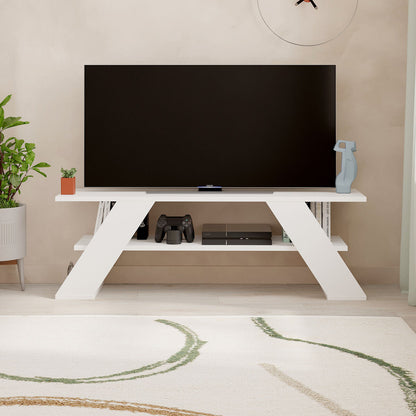 Mueble de TV Alexandra House Living Diagonal Blanco 120 x 40 x 33 cm  Comprati.